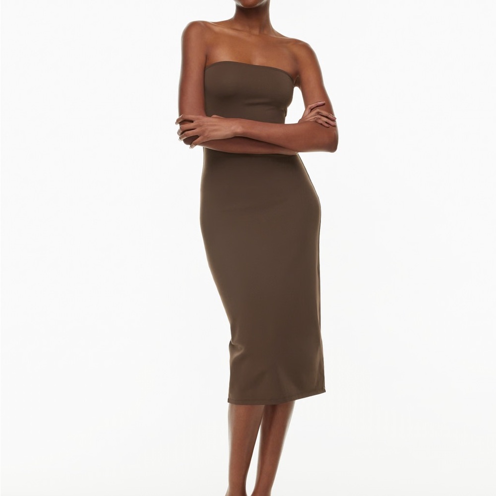 🤎 Aritzia Brown Tube Dress – Midi Length 🤎 🔥